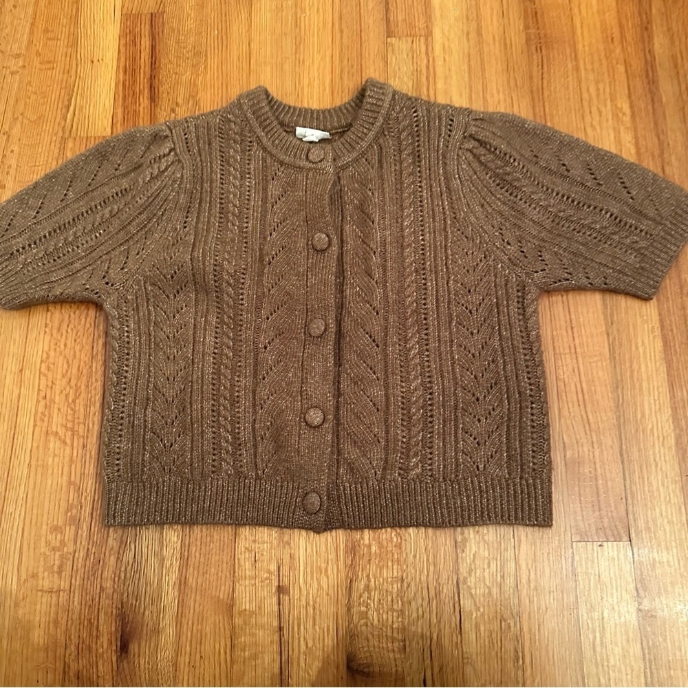 a.n.a Womens Crew Neck Short Sleeve Button Cardigan Size M (#3) - Picture 3 of 9